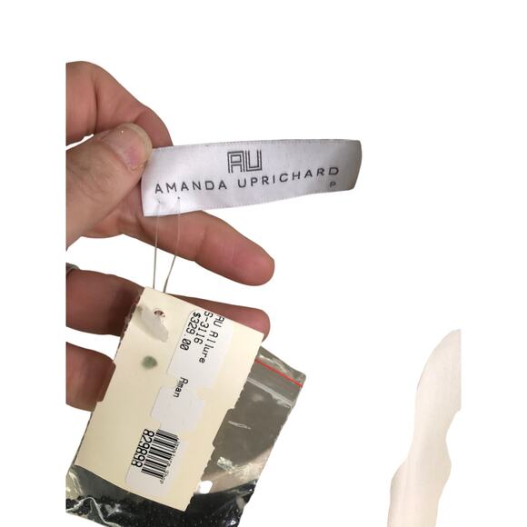 Amanda Uprichard Top Womens Sz Small Cream Embroidered 100% Silk Long Sleeve NWT - Picture 6 of 10